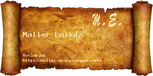 Maller Enikő névjegykártya